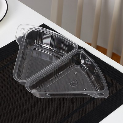 Контейнер для кусочка торта одноразовый, неразьёмная крышка, пластик, 8.5×11.5×6.5 см, прозрачный