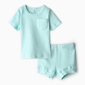 Комплект детский (футболка и шорты) MINAKU, цвет голубой, рост 62-68 см