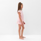 Пижама для девочки (футболка и шорты) MINAKU, цвет розовый, рост 110 см - Фото 2