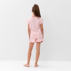 Пижама для девочки (футболка и шорты) MINAKU, цвет розовый, рост 110 см - Фото 3