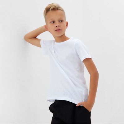 Футболка детская MINAKU, цвет белый, рост 128 см