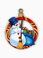 Ёлочная игрушка новогодняя «Снеговик», 7.6×9.5 см - Фото 2