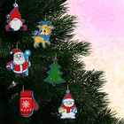 Набор подвесок на Новый Год, на елку в деревянной коробке «Цветные» - фото 7704030