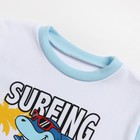 Пижама для мальчика (свитшот, брюки), цвет голубой/акула сёрфинг, рост 92 см - Фото 2