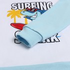 Пижама для мальчика (свитшот, брюки), цвет голубой/акула сёрфинг, рост 92 см - Фото 3