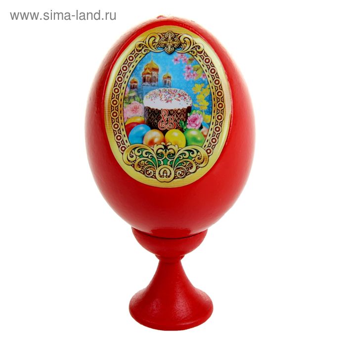 Пасхальное яйцо на подставке «Куличи и храм»,10 х 5 см - Фото 1