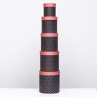 Набор круглых коробок 5в1 "Розово-черный горох", 25 × 25 ‒15 × 15 см - фото 22912124
