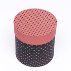 Набор круглых коробок 5в1 "Розово-черный горох", 25 × 25 ‒15 × 15 см - фото 22912125