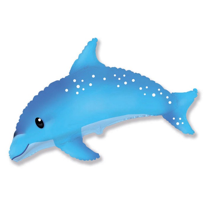 Шар фольгированный 15" мини-фигура "Дельфин", синий - Фото 1