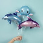 Шар фольгированный 15" мини-фигура "Дельфин", синий - Фото 2