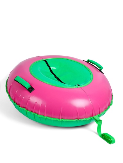 Тюбинг-ватрушка Winter Star, диаметр чехла 100 см, зелёный, розовый