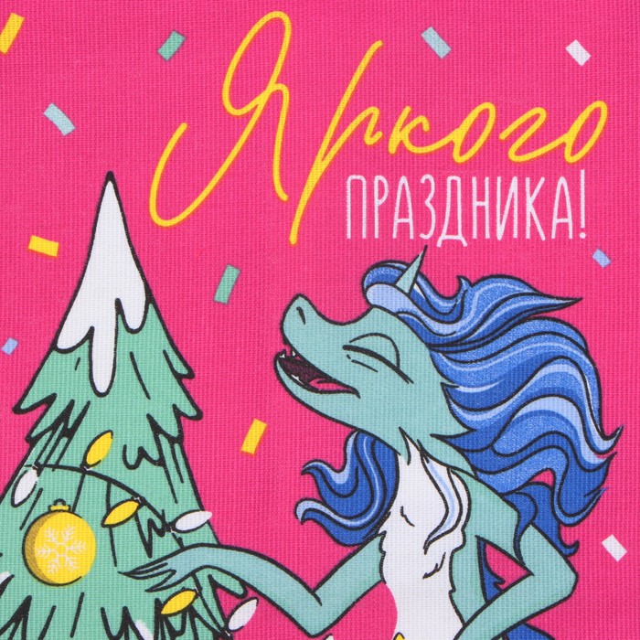 Полотенце Доляна "Яркого праздника" 28х46 см, 100% хл, рогожка 164 г/м2