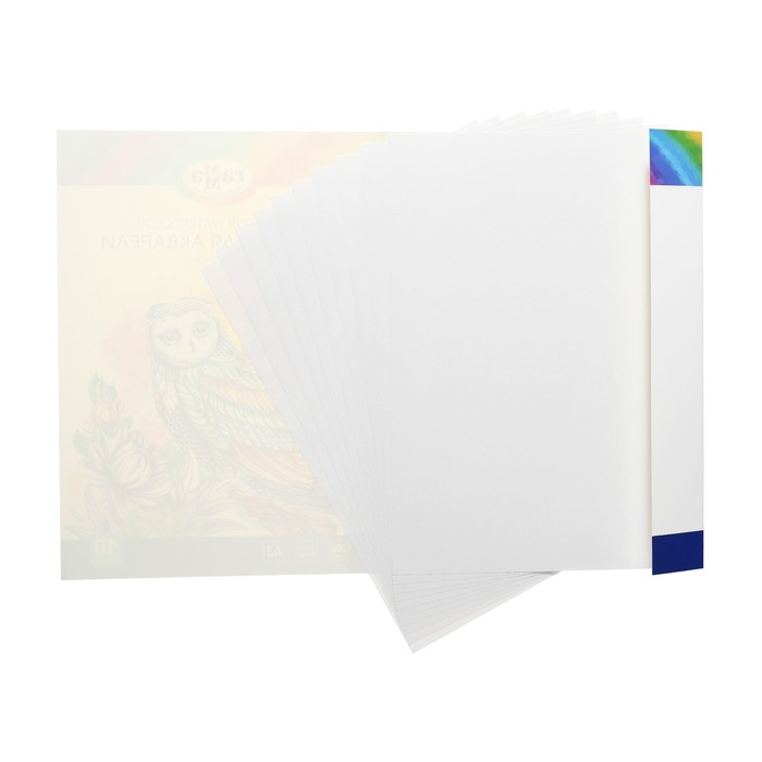 Бумага для акварели А3 10 листов, 200 г/м2, "Классическая" Гамма, в папке, 180523_А320010