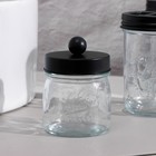 Набор аксессуаров для ванной, 4 предмета (дозатор, стакан для щёток, 2 банки), цвет чёрный - фото 7505275