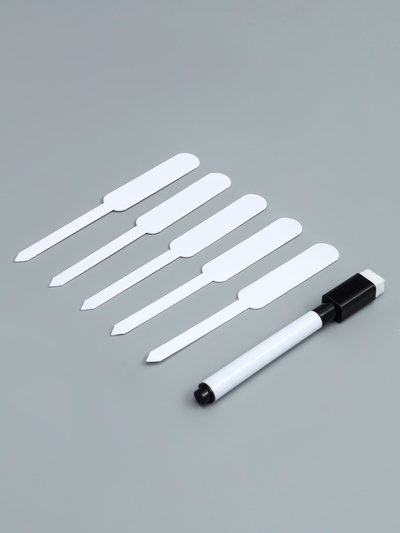 Таблички садовые, для маркировки растений, 12 см, набор 20 шт., пластик, белые, Greengo