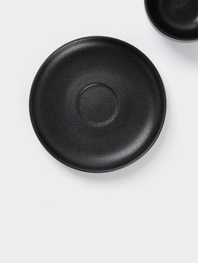 Чайная пара Magistro Carbon, 2 предмета: чашка 280 мл, блюдце d=16.5 см, фарфор, чёрная