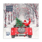 Салфетки новогодние бумажные Home Collection «Дед Мороз в пути», 3 слоя, 33×33 см, 20 шт. - Фото 2