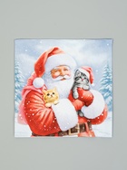 Салфетки новогодние бумажные «Дед Мороз и котята», 3 слоя, 33×33 см, 20 шт. - Фото 2