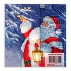 Салфетки новогодние бумажные Home Collection «Дед Мороз и синичка», 3 слоя, 33х33 см, 20 шт - Фото 3
