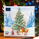 Салфетки новогодние бумажные Art Bouquet «Лесная красавица», 3 слоя, 33×33 см, 20 шт. - Фото 4