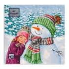 Салфетки новогодние бумажные Art Bouquet «Мой любимый снеговик», 3 слоя, 33×33 см, 20 шт. - Фото 2