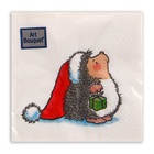 Салфетки новогодние бумажные Art Bouquet «Ёжик», 2 слоя, 20х20 см, 30 шт - Фото 2