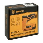 Степлер аккумуляторный DEKO DKES3.6, 3.6 В, 1.5 Ач, Li-lon, 40 уд/мин,оснастка в комплекте - фото 9371693