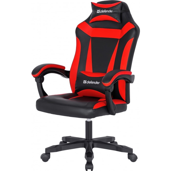 Кресло игровое Defender Master, 140 кг, экокожа, черно-красное