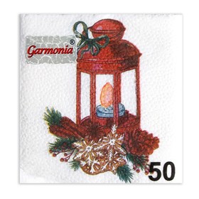 Салфетки новогодние бумажные «Фонарик» 1 слой, 24?24 см, 50 шт. (комплект 4 шт)