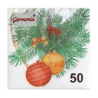 Салфетки новогодние бумажные «Новогодний кант» 1 слой, 24×24 см, 50 шт. - Фото 2