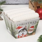 Набор кухонных полотенец «Доляна», белый, 35×60 см - 4 шт., 100% хл, вафля 220 г/м² - Фото 1