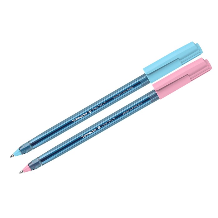 Ручка шариковая Schneider "Tops 505 F Bubble Gum", узел 0.8 мм, синие чернила, прозрачный корпус - Фото 1