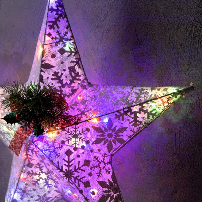 Светодиодная фигура «Звезда» 30 см, металл, 220 В, свечение мульти - фото 1907847067