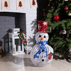 Светодиодная фигура «Снеговик» 33 × 65 × 27 см, металл, текстиль, 220 В, свечение мульти - Фото 2