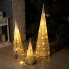 Светодиодная фигура «Серебристые конусы» 30, 45, 60 см, текстиль, металл, 220 В, свечение тёплое белое - фото 7356579 Светодиодная фигура «Серебристые конусы» 30, 45, 60 см, текстиль, металл, 220 В, свечение тёплое белое - фото 7356579