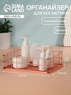 Органайзер для хранения косметических принадлежностей «РАФАЭЛЬ», 24.5×16.5×6.5 см, цвет бронзовый - Фото 1