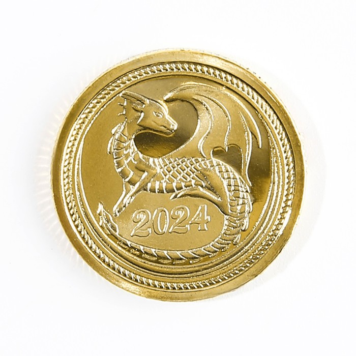Монета дракон "Счастья и достатка", диам. 2,2 см