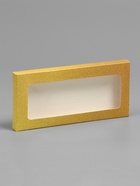 Подарочная коробка под плитку шоколада, с окном, золотая, 17×8×1.4 см - Фото 3