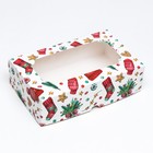 Коробка подарочная складная с окном «Новогодний паттерн», 25×15×7 см - Фото 6