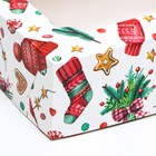 Коробка подарочная складная с окном «Новогодний паттерн», 25×15×7 см - Фото 7