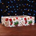 Коробка подарочная складная с окном «Новогодний паттерн», 25×15×7 см - Фото 2