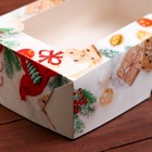 Коробка подарочная складная с окном «Новогодние подарки», 25×15×7 см - Фото 3