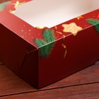 Коробка подарочная складная с окном «С Новым годом!», 25×15×7 см - Фото 3