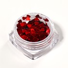 Пайетки для декора «HEART», цвет красный - Фото 3