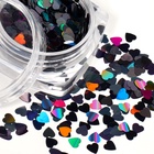 Пайетки для декора «Сердца», чёрный, голографические - Фото 3