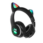 УЦЕНКА Наушники - Кошки MYBIT W-32, беспроводные, MIC, BT 5.0, AUX, microSD, MP3, 400 мАч, чёрные - Фото 3