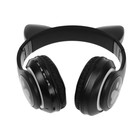 УЦЕНКА Наушники - Кошки MYBIT W-32, беспроводные, MIC, BT 5.0, AUX, microSD, MP3, 400 мАч, чёрные - Фото 5