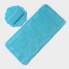 Набор для ванны с присосками «Лотос», коврик 43×90 см, подушка 33×33 см, цвет синий - фото 3796309