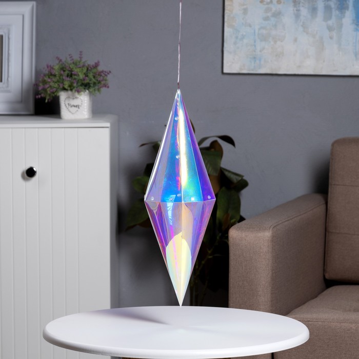 Светодиодная фигура «Кристалл» 15 × 45 × 15 см, пластик, 220 В, свечение белое - фото 1919702854