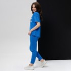 Комплект женский (футболка/брюки), цвет голубой, размер 44 - Фото 3